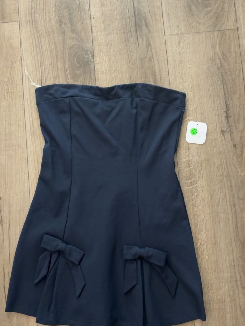 NWT Altar’d state: Navy A-Line Dress with Bow Accents & leg slits : size large